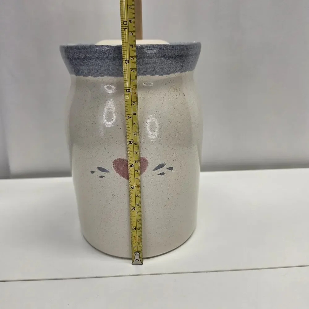 Vintage Stoneware Butter Churn 5 Gallon Crock With Lid And Masher Fruit Decor